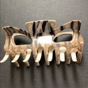 Claw Hair Clip Clamp 3.5” SilverBrown Gray & Black